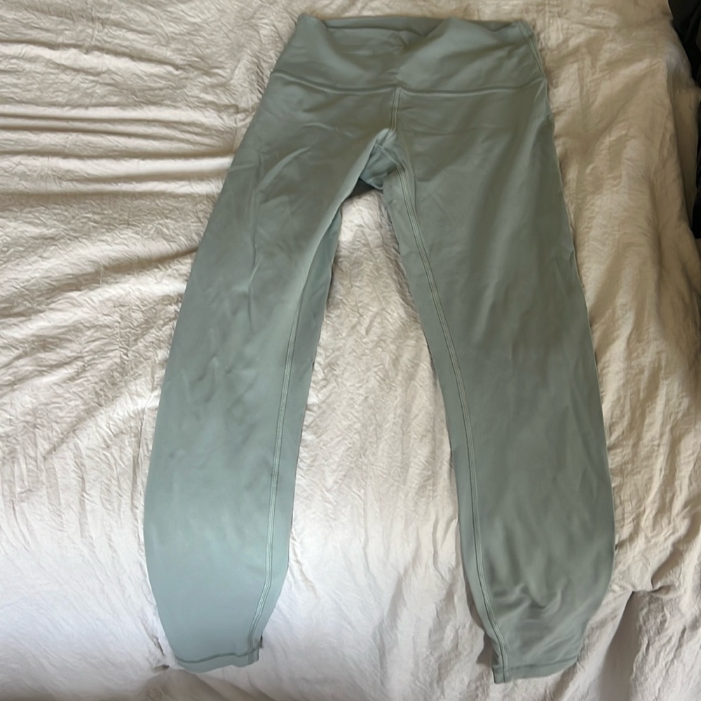 Lululemon full length leggings in a light sage green
